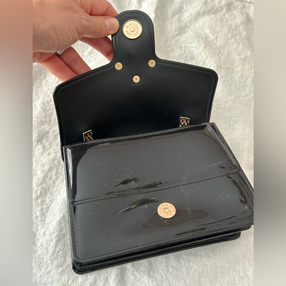 Black Patent Purse with Removable Shoulder Strap - Picture 8 of 9
